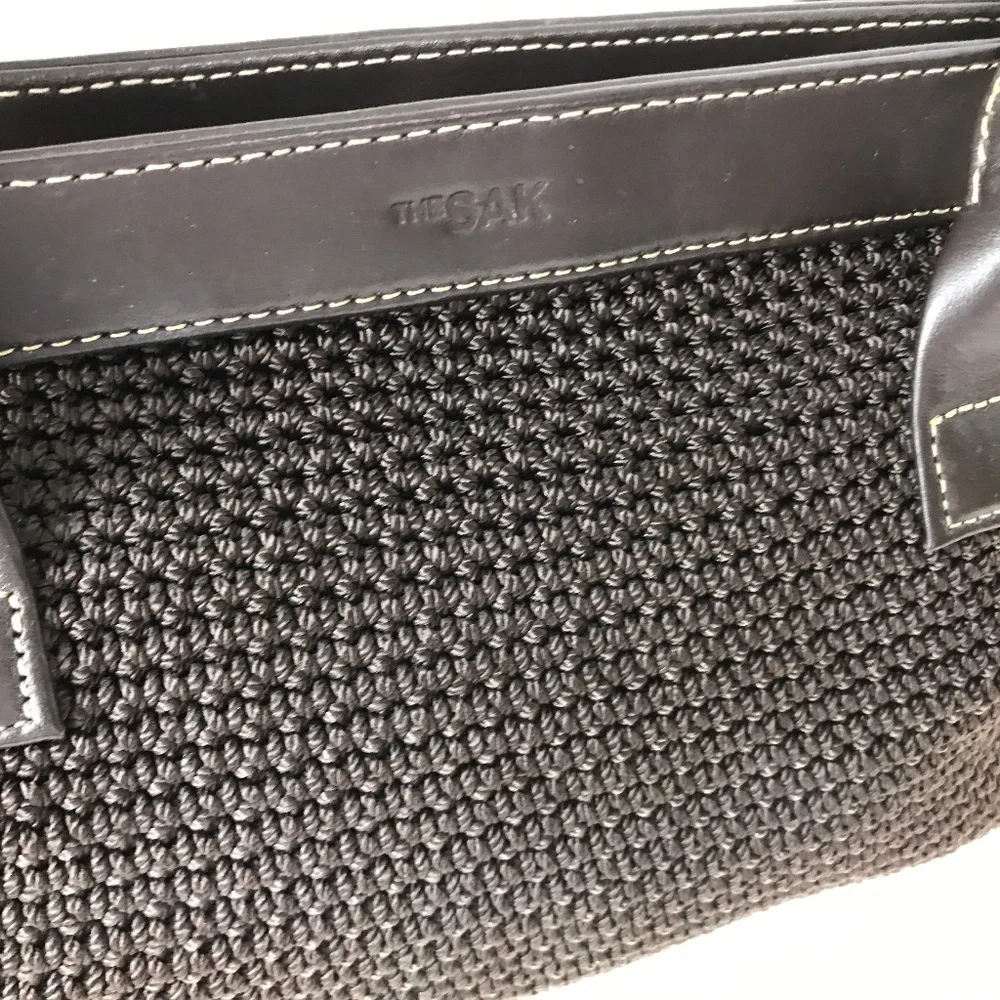 The SAK bag, Brown Double Handle Knit